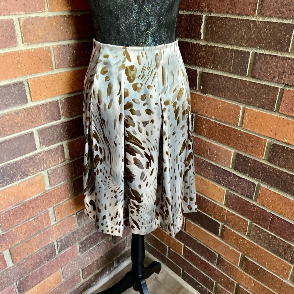 Dialogue Silver & Brown Animal Print Skirt - Picture 9 of 11